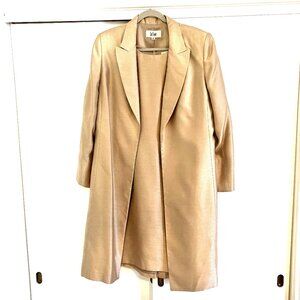 Le Suit Gold Midi Dress & Jacket Set Size 14